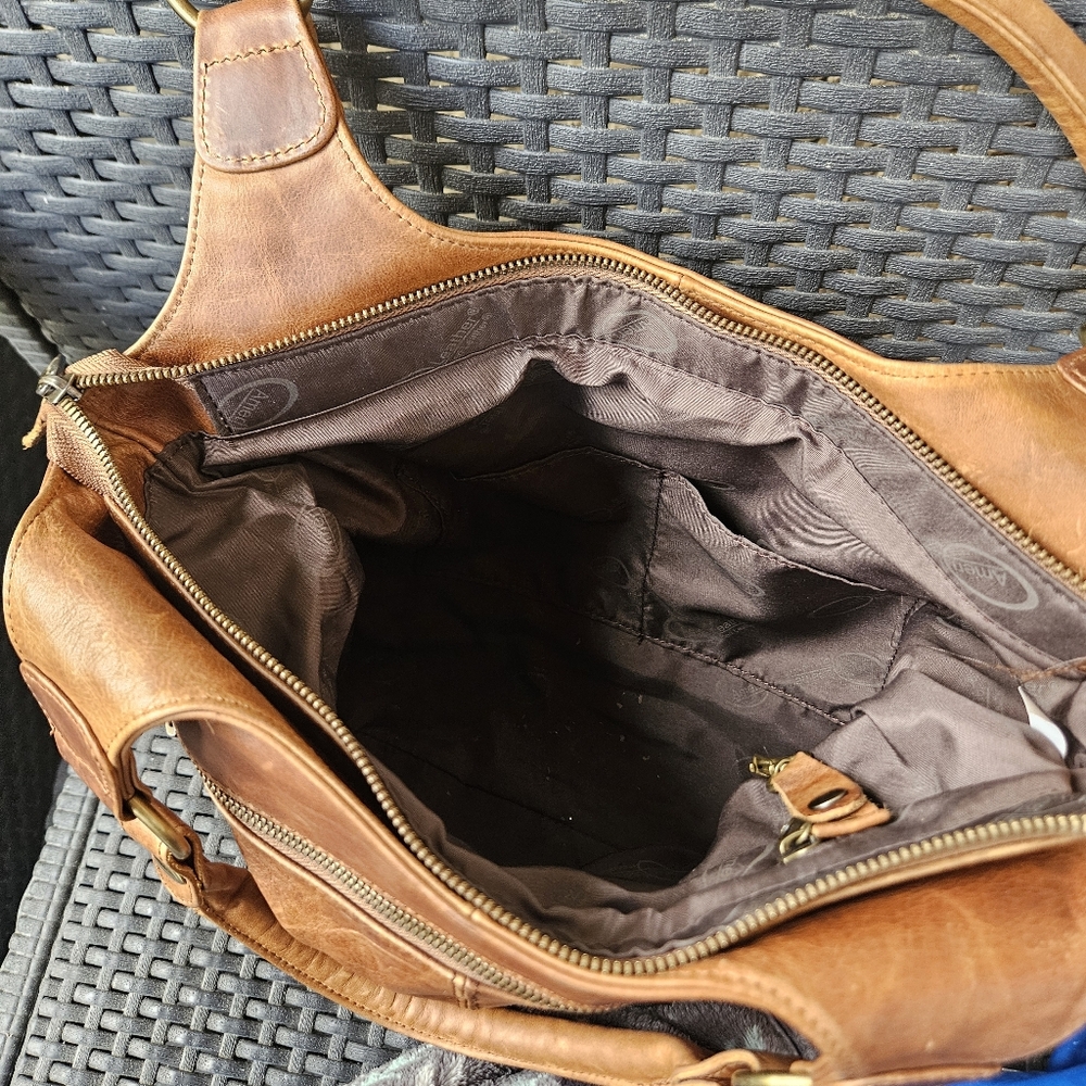 Vintage HIPPIE LEATHER HANDBAG, GIANT AMERILEATHER HANDBAG - Picture 2 of 6